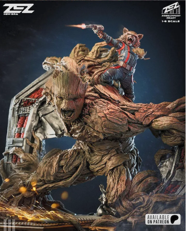 Groot and Rocket figure reference