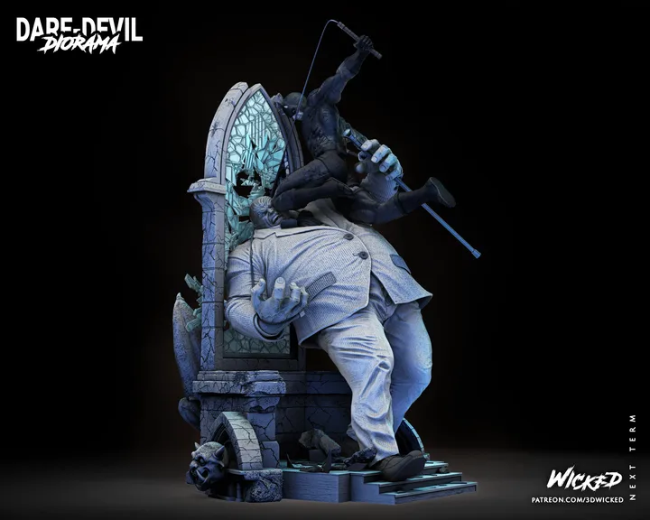WICKED Diorama Daredevil & Kingpin figure reference