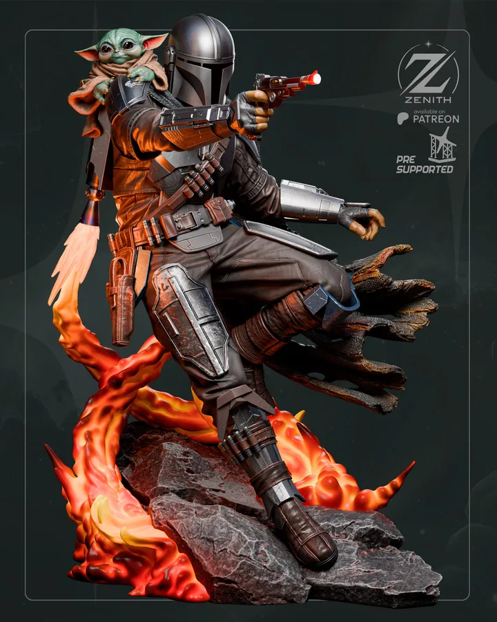 Mandalorian and Grogu figure reference