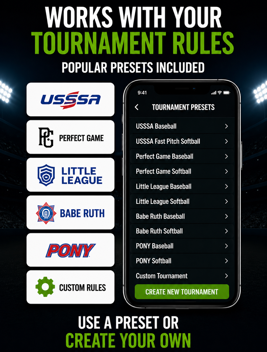 No New Inning — Works With Your Tournament Rules