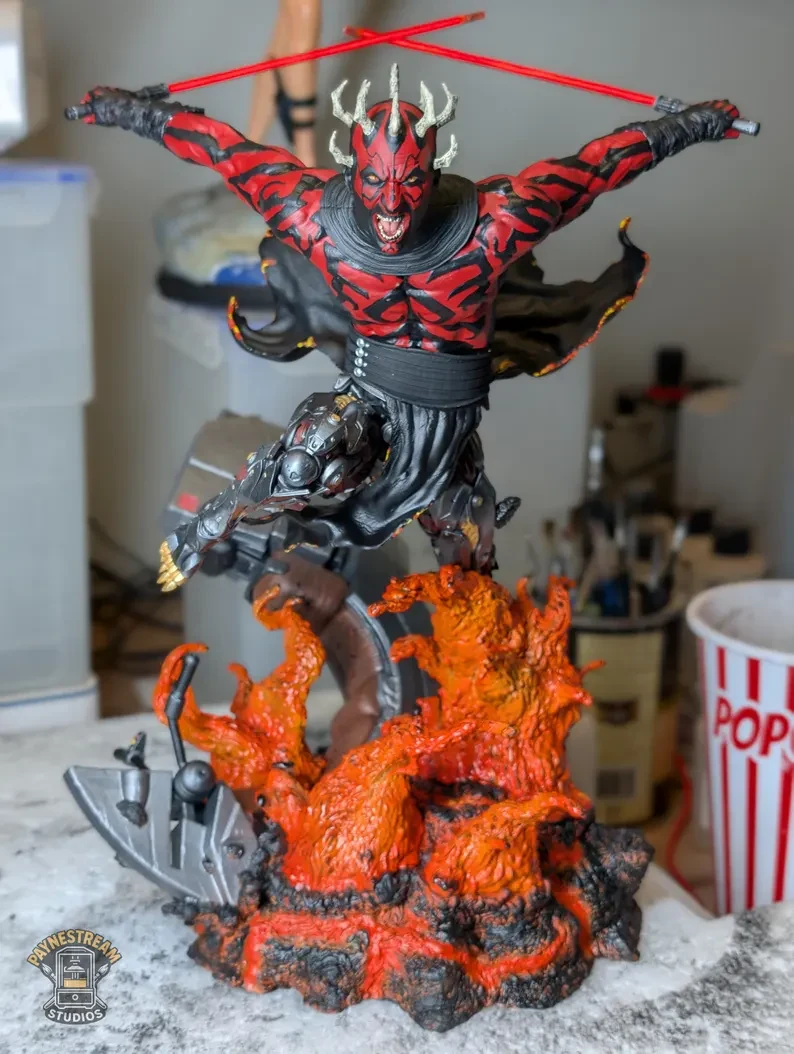 Completed hand-painted Sith Warrior Statue by Paynestream Studios