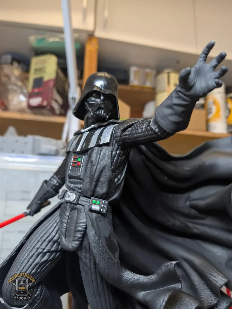 Completed hand-painted Darth Vader Statue by Paynestream Studios