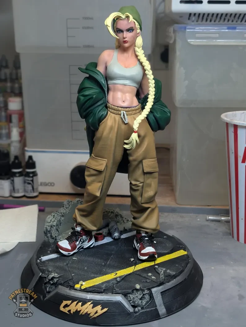 Completed hand-painted Cammy Street Style Statue by Paynestream Studios
