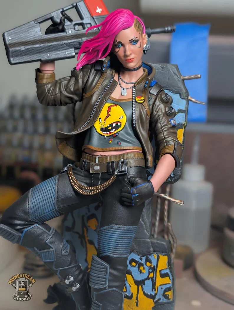 Completed hand-painted Valerie "V" Statue by Paynestream Studios